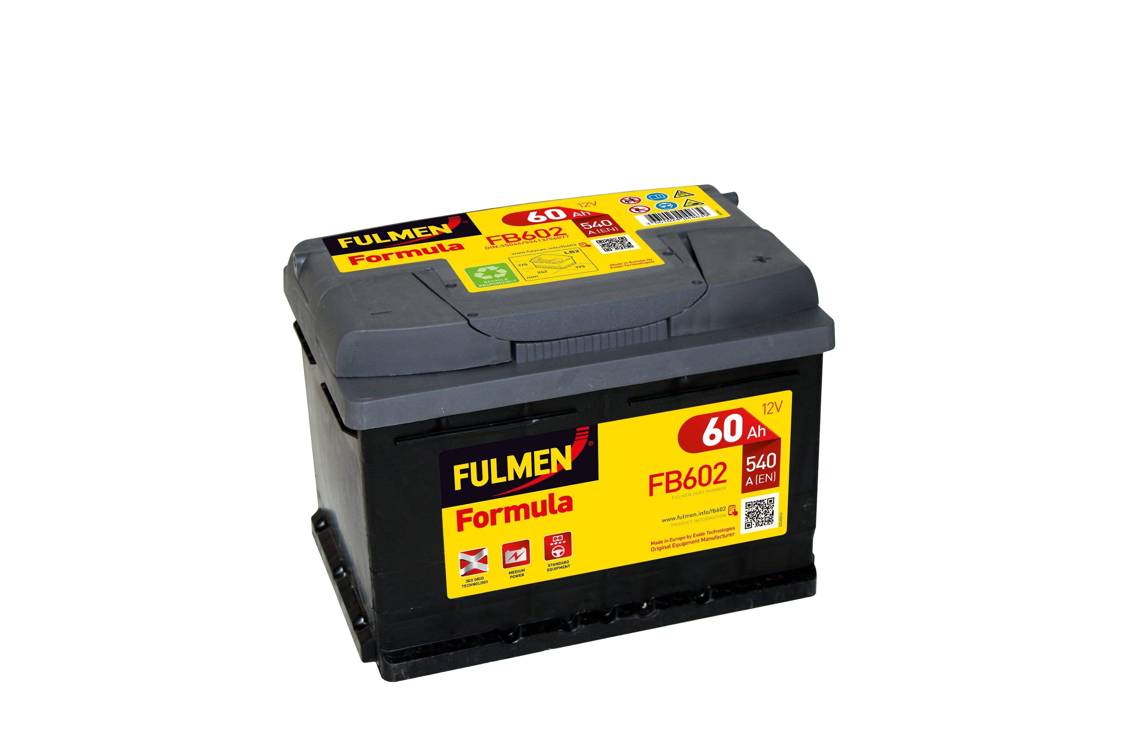 Fulmen - Batterie voiture FULMEN Formula FB602 12V 60Ah 540A