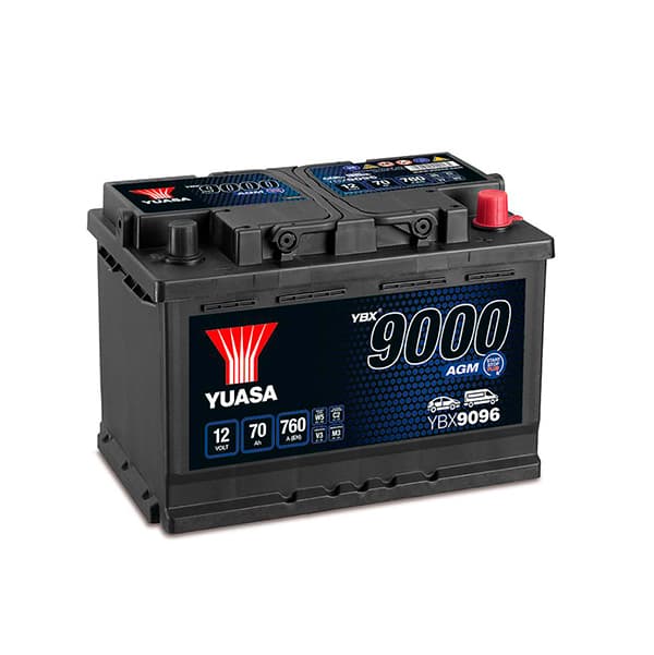 Yuasa - Batterie voiture Start-Stop AGM YBX9096 12V 70Ah 760A