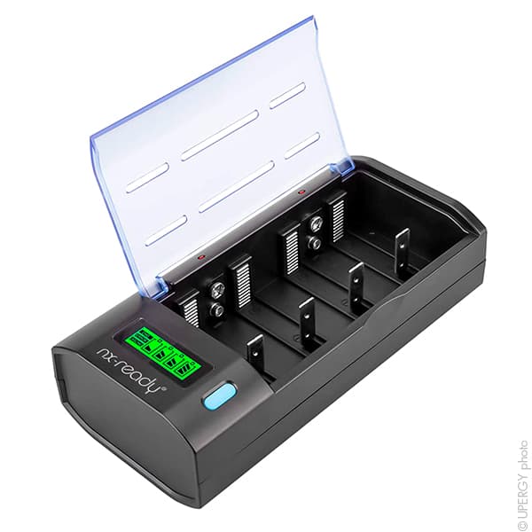 NX - Chargeur universel piles NX READY pour 4AA/AAA/C ou D et 2x9V NiMH/NiCd - Prise EU et UK