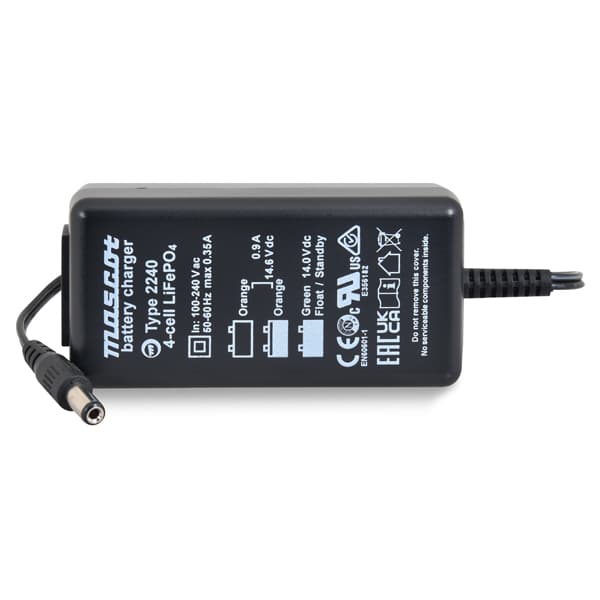 Mascot - Chargeur Lithium Fer Phosphate Mascot 2240 4S 14.6V/0.9A 110-230V - Sortie 5.5 x 2.1 mm