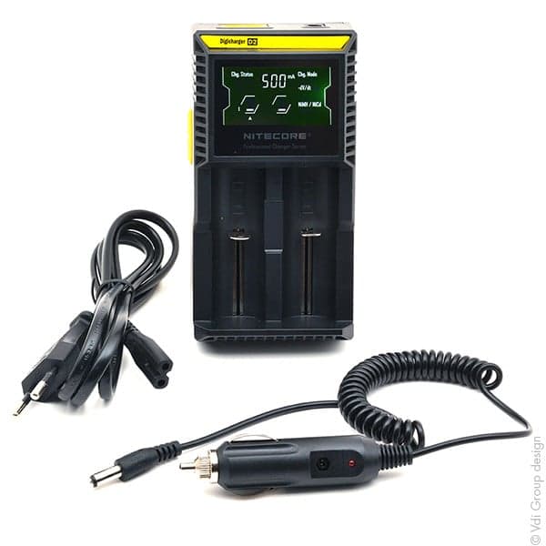 Nitecore - Chargeur Li-ion/Lifepo4/NiMH NITECORE D2 pour 2 accus 18650/18350/16340/26650/14500...