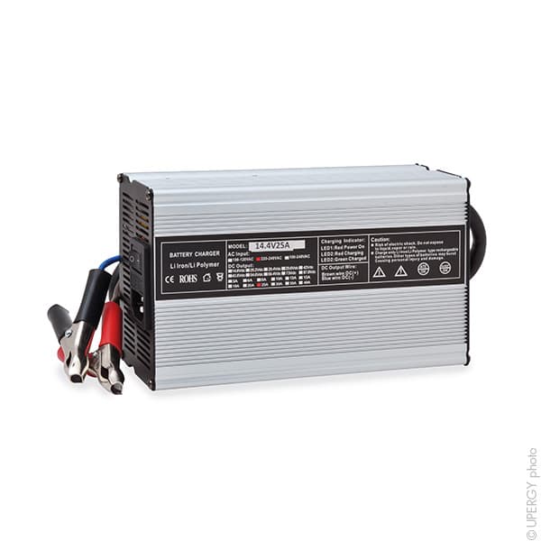 NX - Chargeur Lithium Fer Phosphate NX 4S 25A (12,8V) - pinces crocodiles