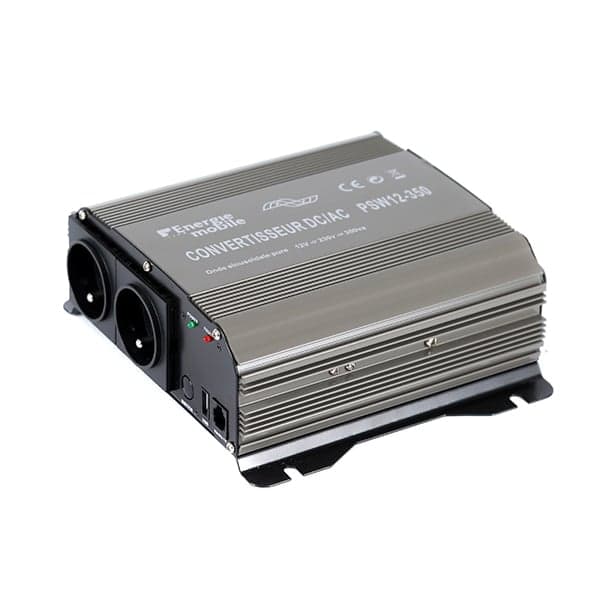 EM - Convertisseur DC/AC 12/230V 350W pur-sinus PSW - Sortie pinces crocodiles