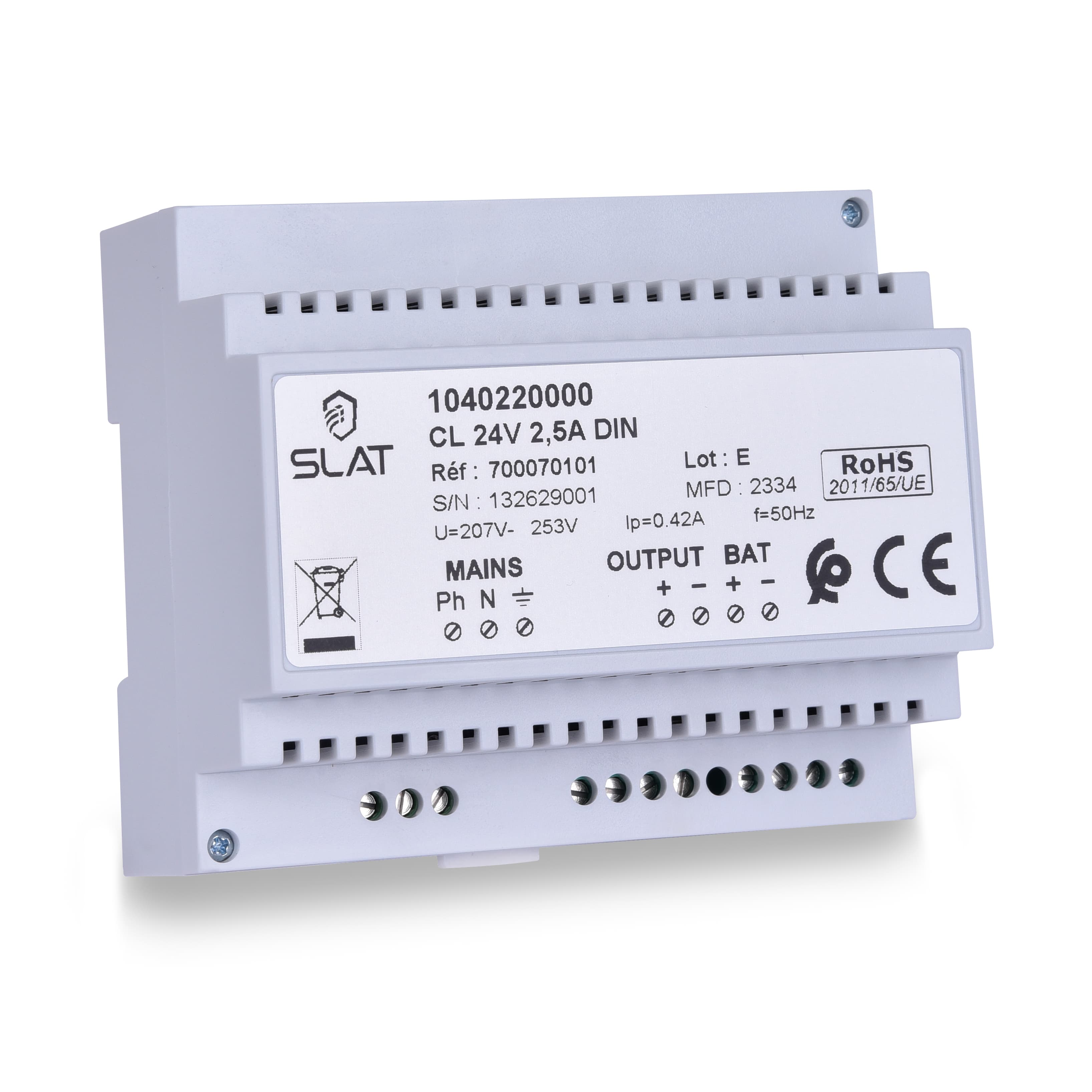 Slat - Alimentation secourue 24V/2.5A 230V 60W SLAT CLASSIC