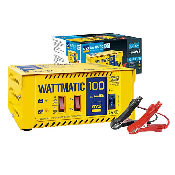 GYS - Chargeur plomb 6V ou 12V/ 3.5 à 6.5A 230V GYS Wattmatic 100 + pinces crocodiles (Intelligent)