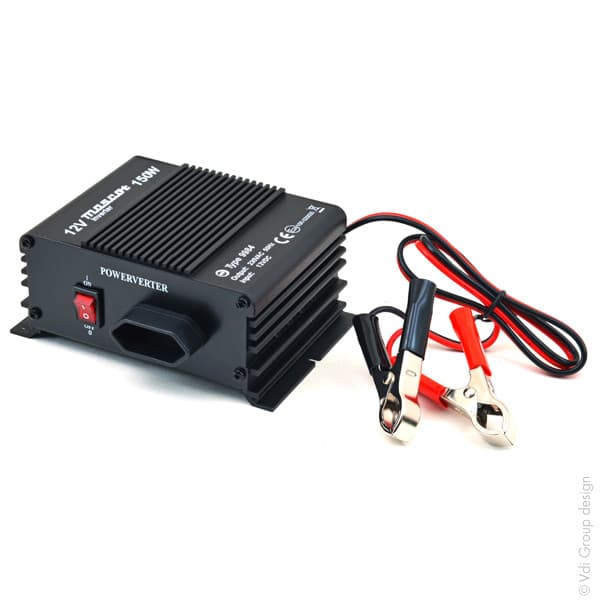 Mascot - Convertisseur DC/AC 12/230V 150W quasi-sinusoïdal 9984 - Sortie pinces crocodiles