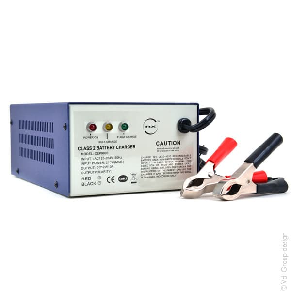 NX - Chargeur plomb NX 12V/10A 100-240V - pinces crocodiles (Intelligent)