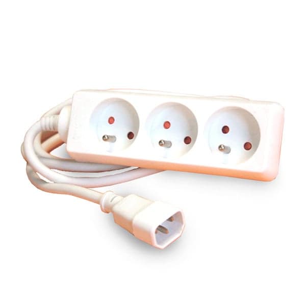 Infosec - Adaptateur IEC-C14 / 3 prises FR