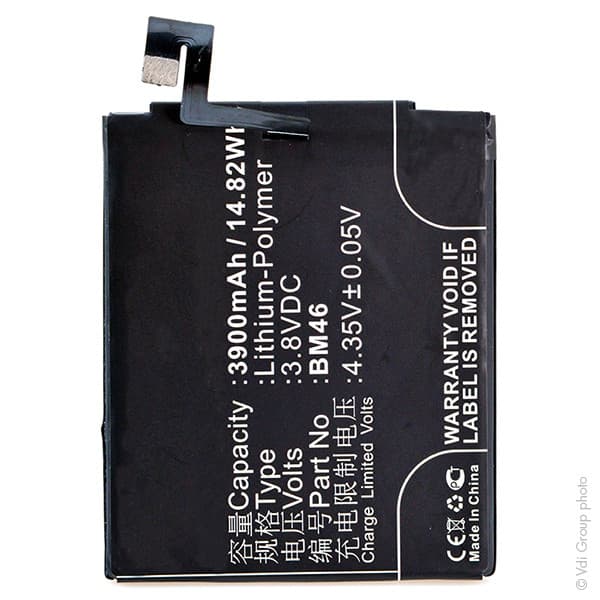 NX - Batterie téléphone, smartphone, GSM pour Xiaomi 3.8V 3900mAh