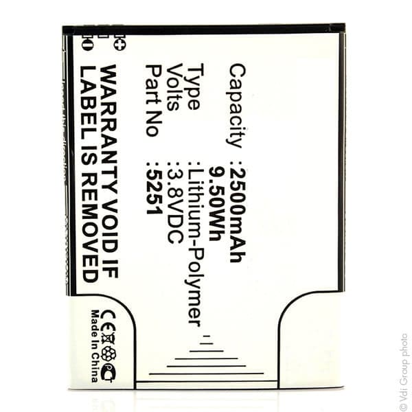 NX - Batterie téléphone, smartphone, GSM pour Wiko 3.8V 2500mAh