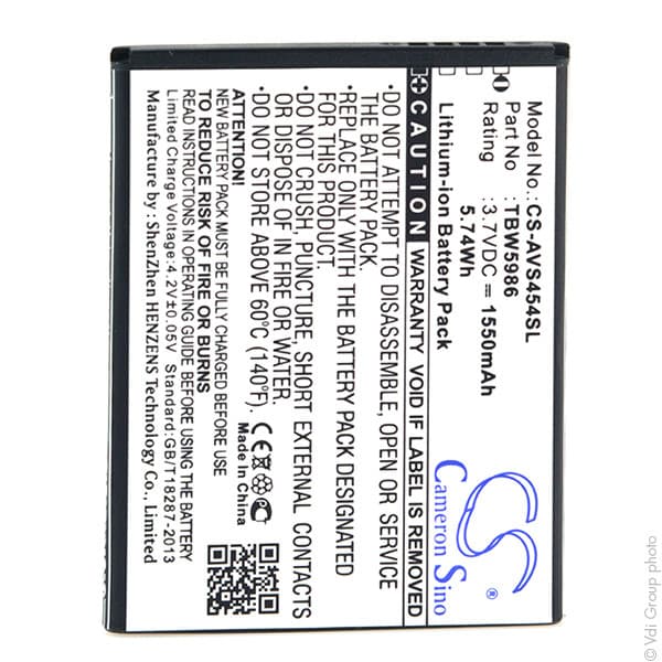 NX - Batterie téléphone, smartphone, GSM pour Archos 3.7V 1550mAh