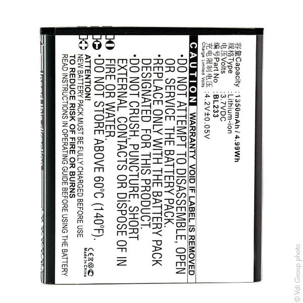 NX - Batterie téléphone, smartphone, GSM pour Lenovo 3.7V 1350mAh