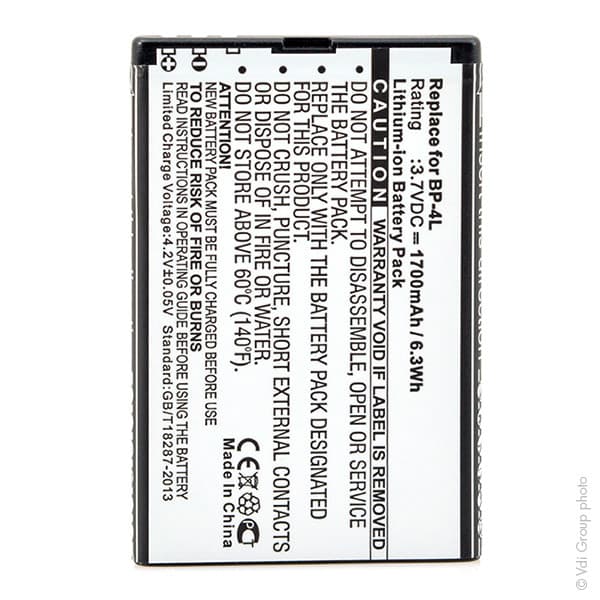 NX - Batterie téléphone, smartphone, GSM pour Nokia 3.7V 1700mAh