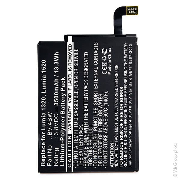 NX - Batterie téléphone, smartphone, GSM pour Nokia 3.8V 3500mAh