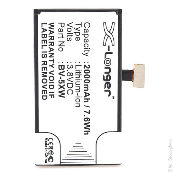 NX - Batterie téléphone, smartphone, GSM pour Microsoft 3.8V 2000mAh