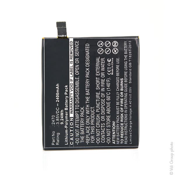 NX - Batterie téléphone, smartphone, GSM pour BQ 3.85V 2400mAh