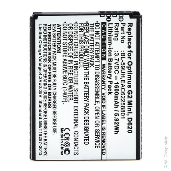 NX - Batterie téléphone, smartphone, GSM pour LG 3.7V 1600mAh