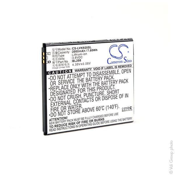 NX - Batterie téléphone, smartphone, GSM pour Lenovo 3.8V 2000mAh