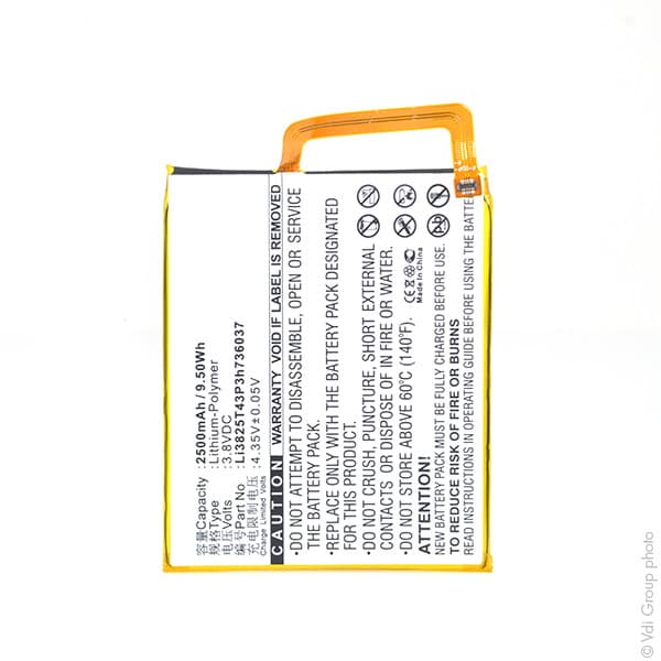 NX - Batterie téléphone, smartphone, GSM pour ZTE 3.8V 2500mAh