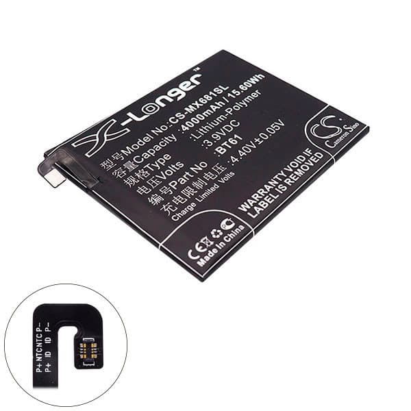 NX - Batterie téléphone, smartphone, GSM pour Meizu 3.9V 4000mAh
