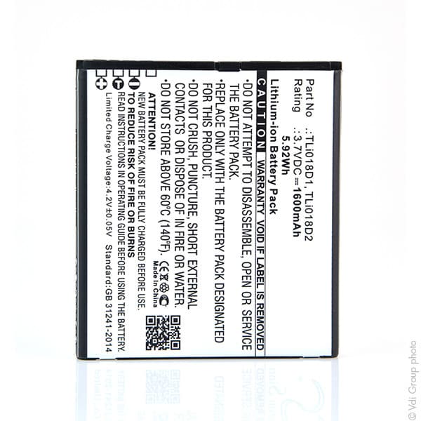 NX - Batterie téléphone, smartphone, GSM pour Alcatel 3.7V 1600mAh