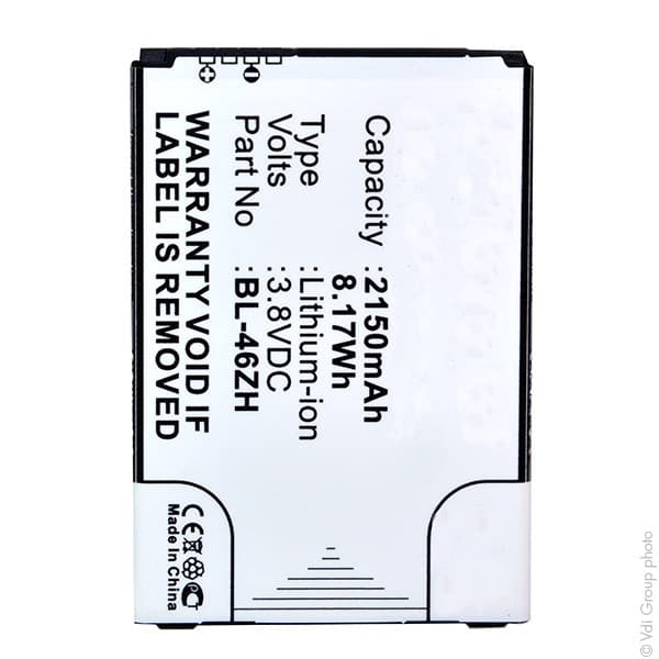 NX - Batterie téléphone, smartphone, GSM pour LG 3.8V 2150mAh
