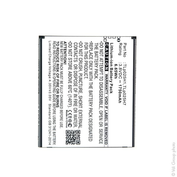 NX - Batterie téléphone, smartphone, GSM pour Alcatel 3.8V 1750mAh