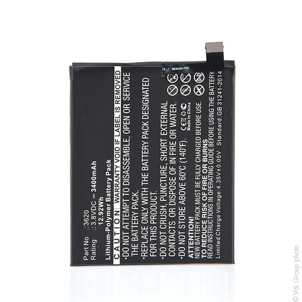 NX - Batterie téléphone, smartphone, GSM pour BQ 3.8V 3400mAh