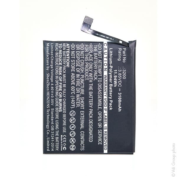 NX - Batterie téléphone, smartphone, GSM pour BQ 3.85V 3100mAh