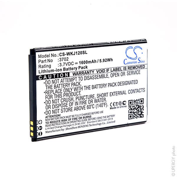 NX - Batterie téléphone, smartphone, GSM pour Wiko 3.7V 1600mAh