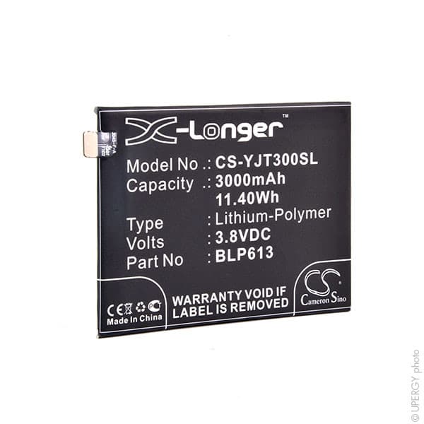 NX - Batterie téléphone, smartphone, GSM pour Oneplus 3.8V 3000mAh