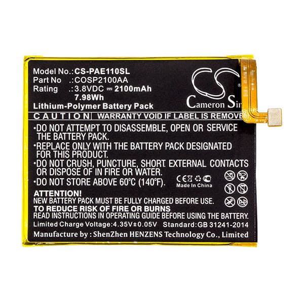 NX - Batterie téléphone, smartphone, GSM pour Panasonic 3.8V 2100mAh