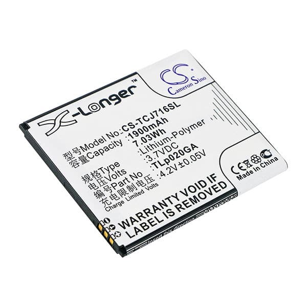 NX - Batterie téléphone, smartphone, GSM pour TCL 3.7V 1900mAh