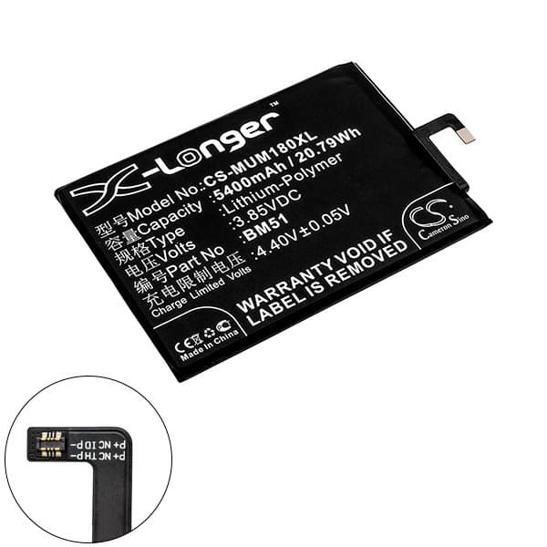 NX - Batterie téléphone, smartphone, GSM pour Xiaomi 3.85V 5400mAh