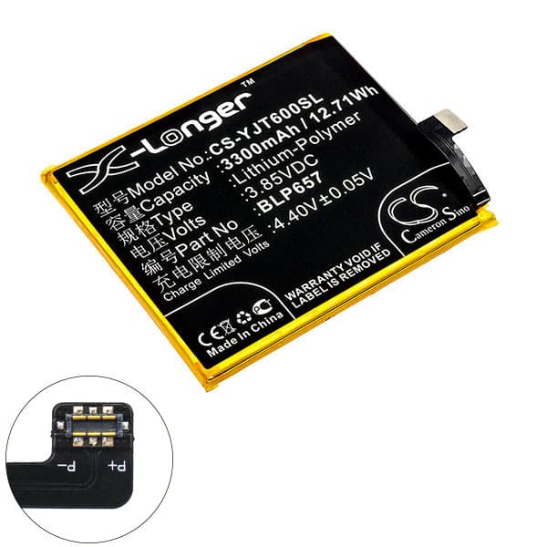NX - Batterie téléphone, smartphone, GSM pour Oneplus 3.85V 3300mAh