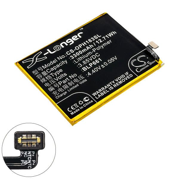 NX - Batterie téléphone, smartphone, GSM pour Oppo 3.85V 3300mAh