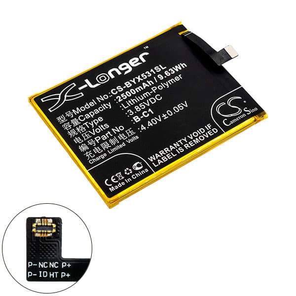 NX - Batterie téléphone, smartphone, GSM pour BBK 3.85V 2500mAh