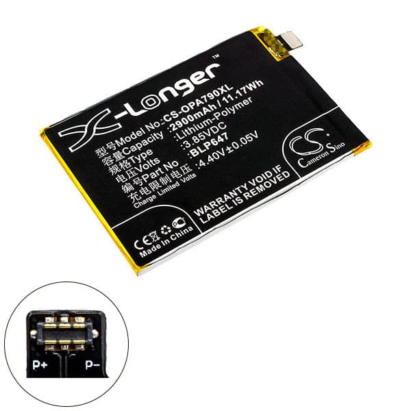 NX - Batterie téléphone, smartphone, GSM pour Oppo 3.85V 2900mAh