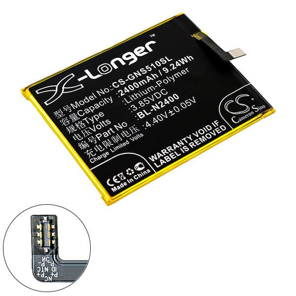 NX - Batterie téléphone, smartphone, GSM pour Gionee 3.85V 2400mAh