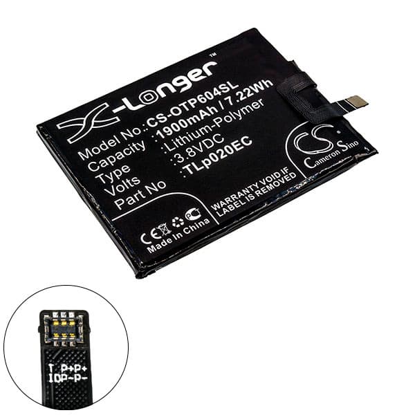 NX - Batterie téléphone, smartphone, GSM pour Alcatel 3.85V 1900mAh