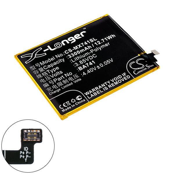 NX - Batterie téléphone, smartphone, GSM pour Meilan 3.85V 3300mAh