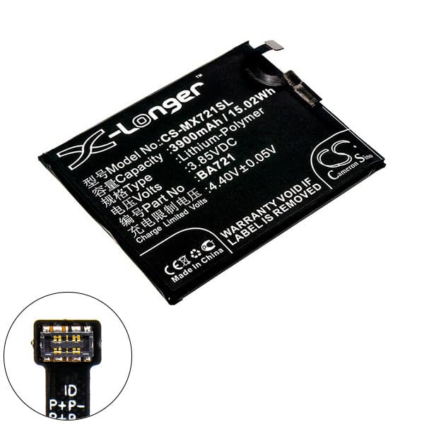 NX - Batterie téléphone, smartphone, GSM pour Meilan 3.85V 3900mAh