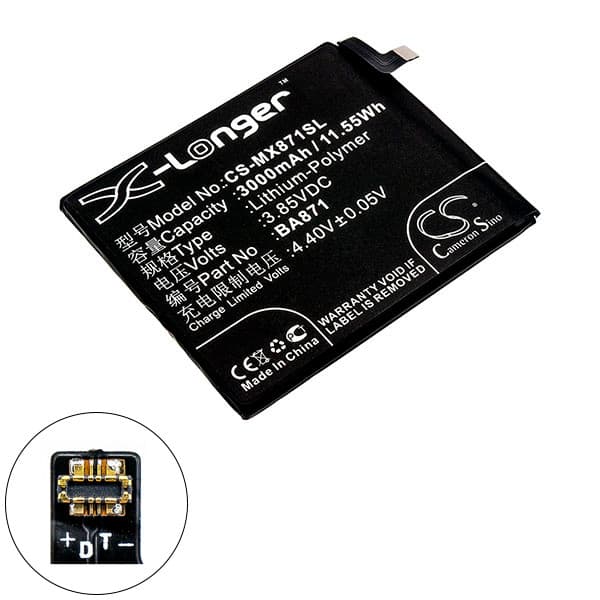 NX - Batterie téléphone, smartphone, GSM pour Meizu 3.85V 3000mAh