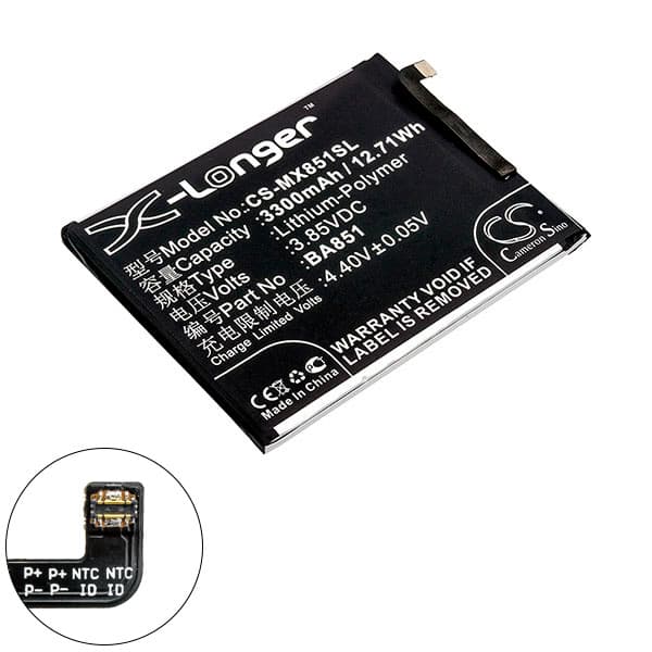 NX - Batterie téléphone, smartphone, GSM pour Meizu 3.85V 3300mAh