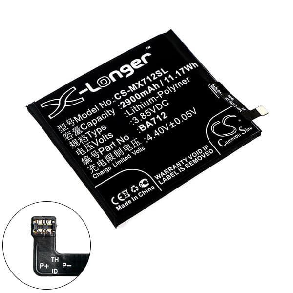 NX - Batterie téléphone, smartphone, GSM pour Meizu 3.85V 2900mAh