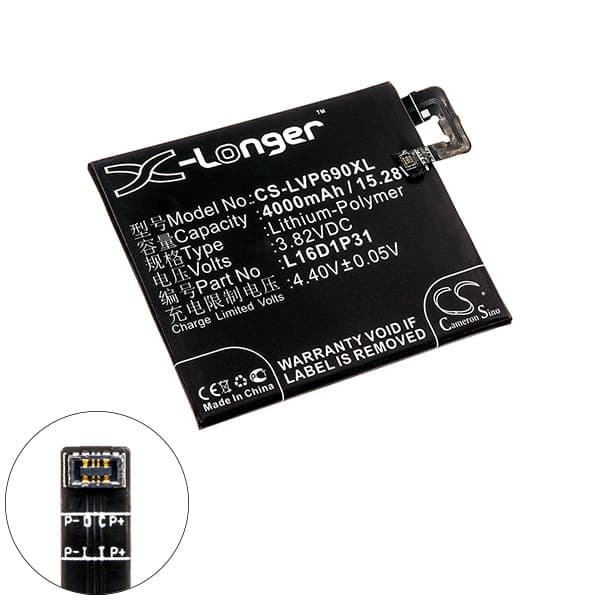 NX - Batterie téléphone, smartphone, GSM pour Lenovo 3.82V 4000mAh