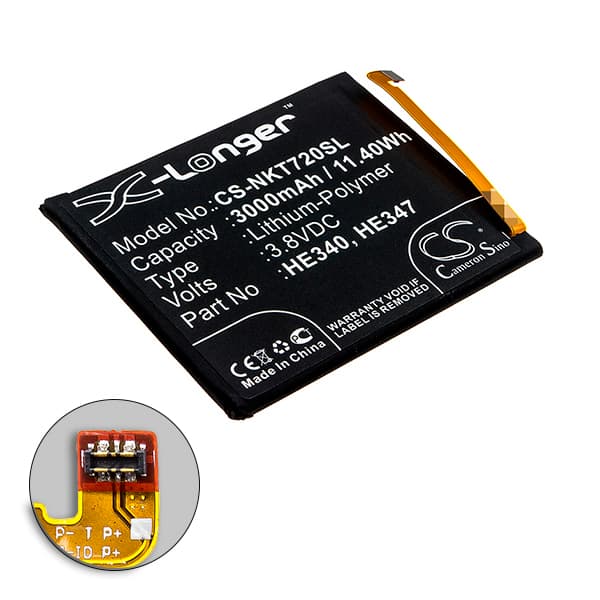 NX - Batterie téléphone, smartphone, GSM pour Nokia 3.8V 3000mAh