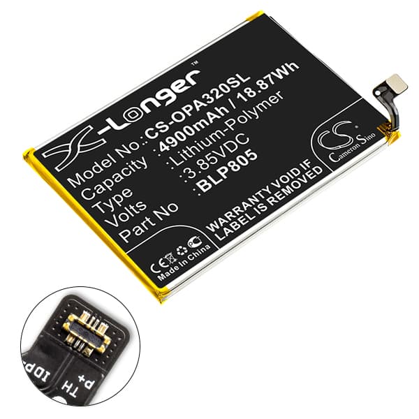 NX - Batterie téléphone, smartphone, GSM pour Oppo 3.85V 4900mAh
