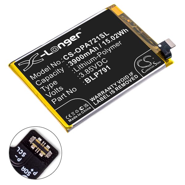 NX - Batterie téléphone, smartphone, GSM pour Oppo 3.85V 3900mAh