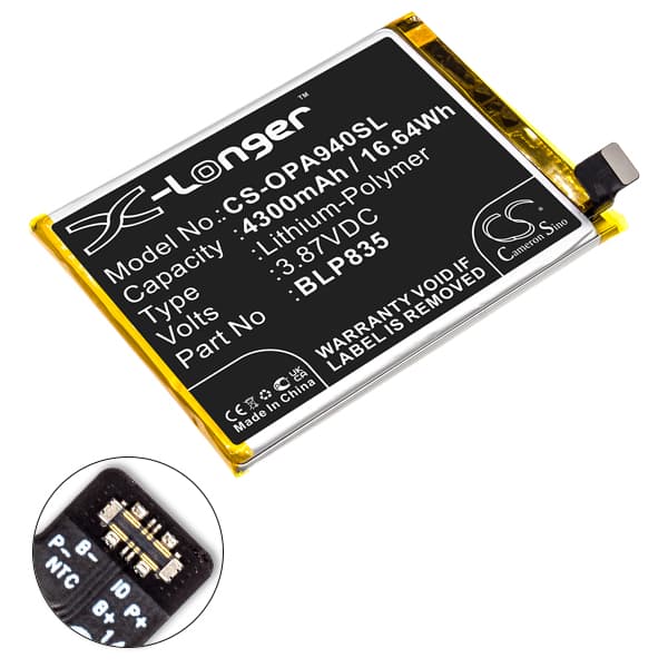 NX - Batterie téléphone, smartphone, GSM pour Oppo 3.87V 4300mAh